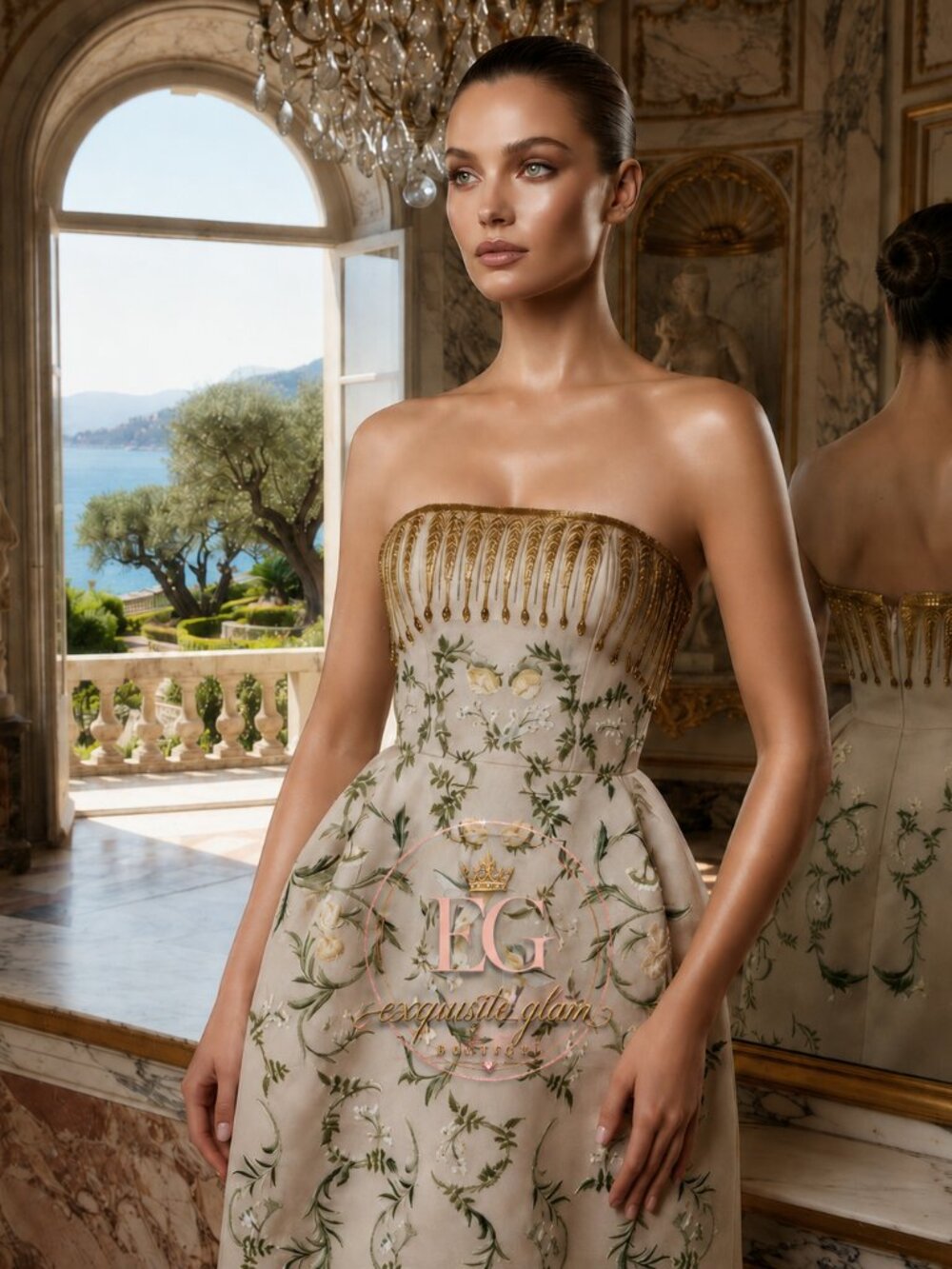 Gorgeous Couture Designer Wedding Evening Cocktail Luxury Embroidery Gown Dress